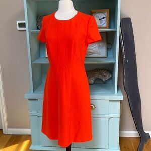 Hugo Boss Orange Dress with Short Sleeves & Back Zipper